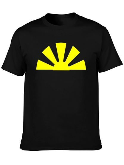 Radiant Sunrise Graphic Tee - Black Cotton Blend