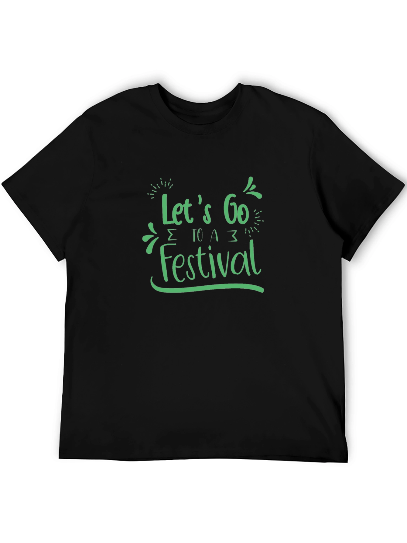 Lets Go to a Festival Black Graphic Tee