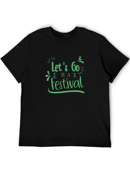 Lets Go to a Festival Black Graphic Tee