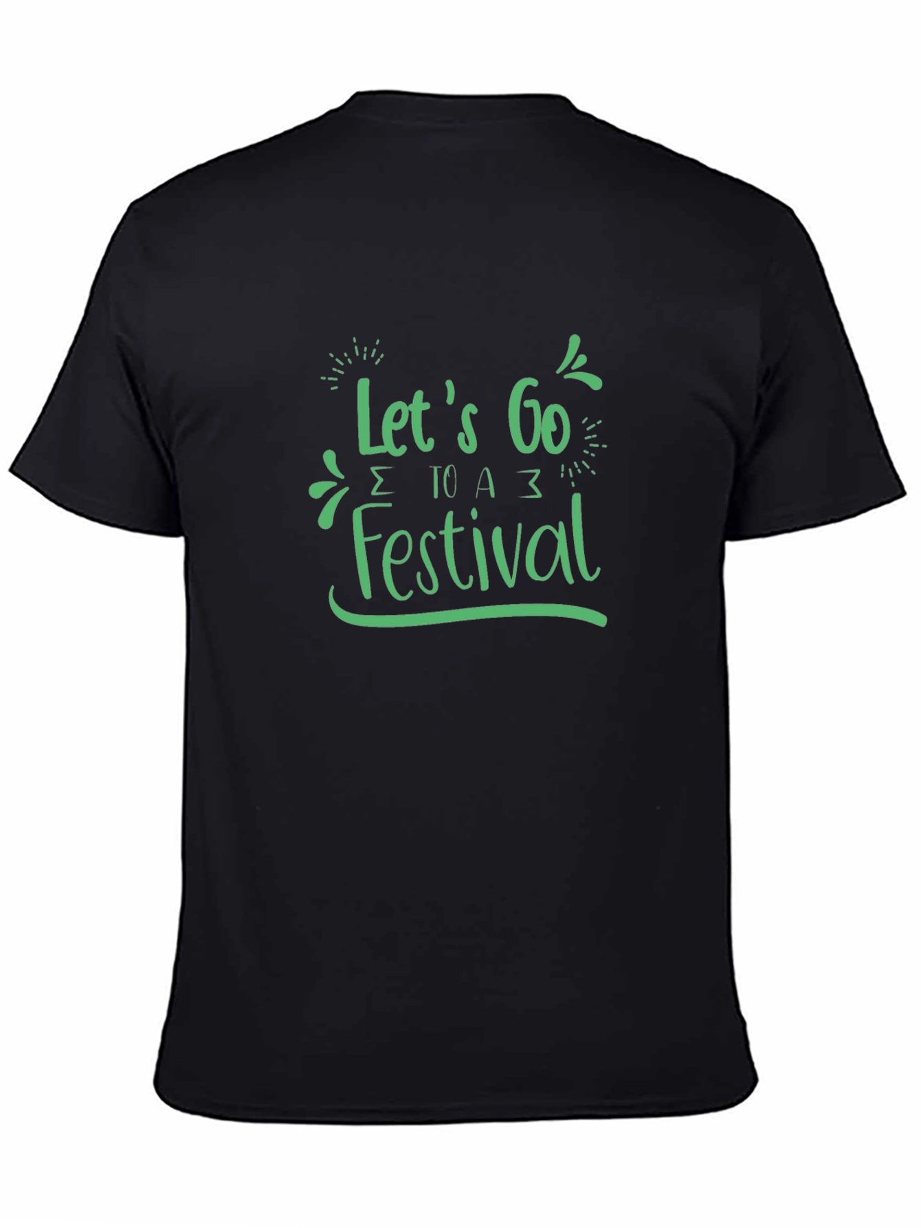 Lets Go to a Festival Black Graphic Tee