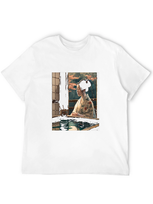 Elegant Geisha Art T-Shirt - Unisex Crew Neck Tee