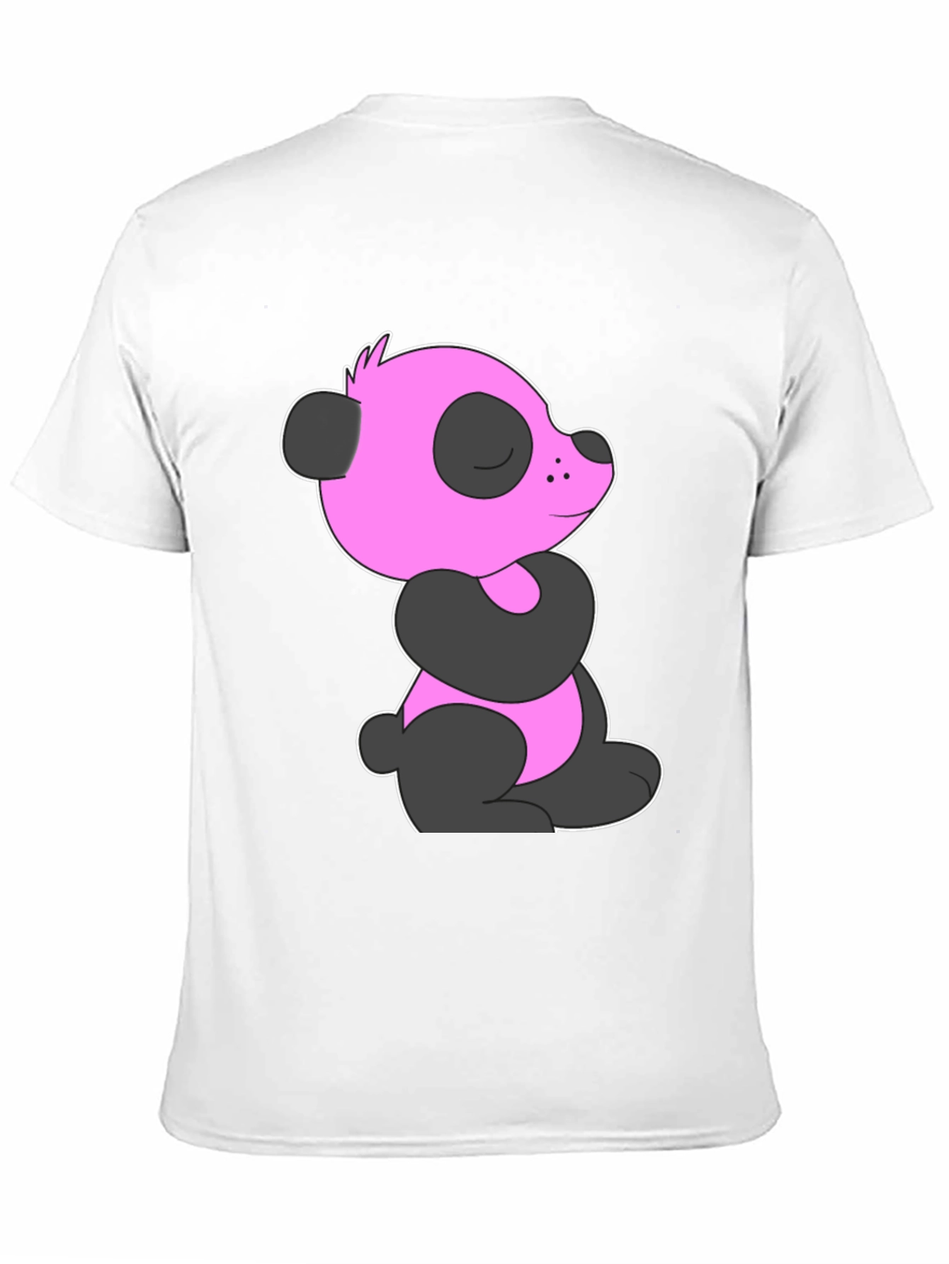 Pink Panda Graphic Black T-Shirt