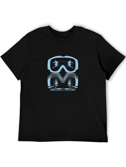 Ski Goggles Reflection Graphic Tee - Black