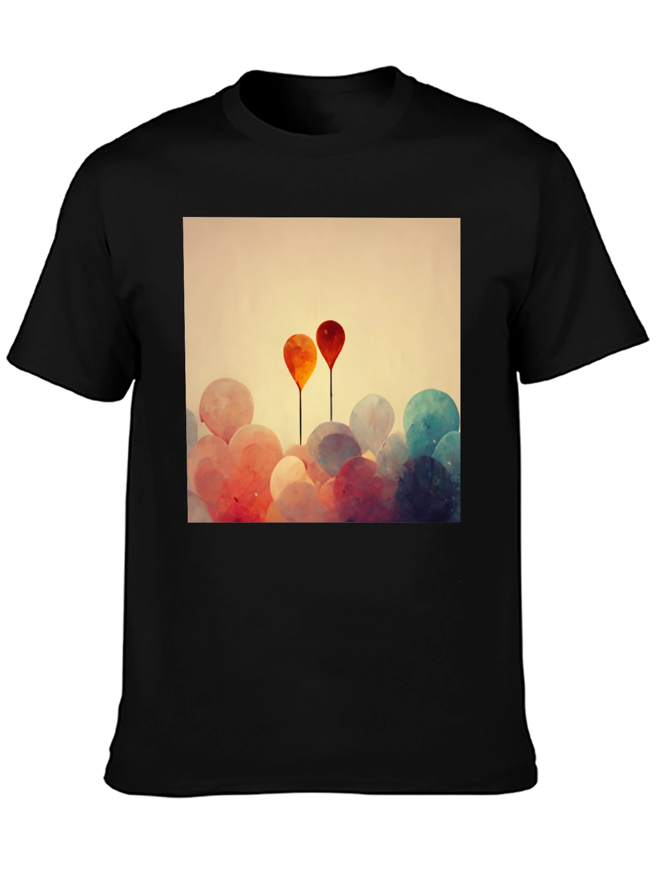 Balloon Art Graphic Tee - Modern Abstract Design