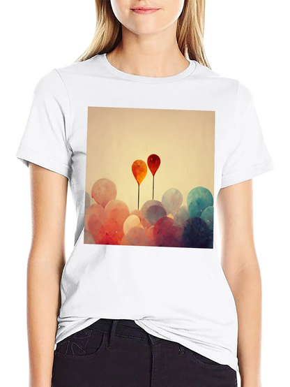 Balloon Art Graphic Tee - Modern Abstract Design