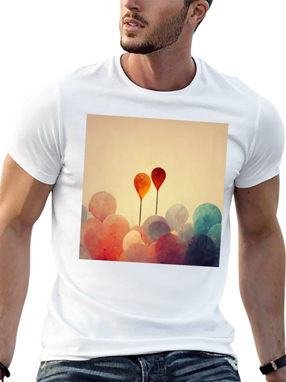 Balloon Art Graphic Tee - Modern Abstract Design