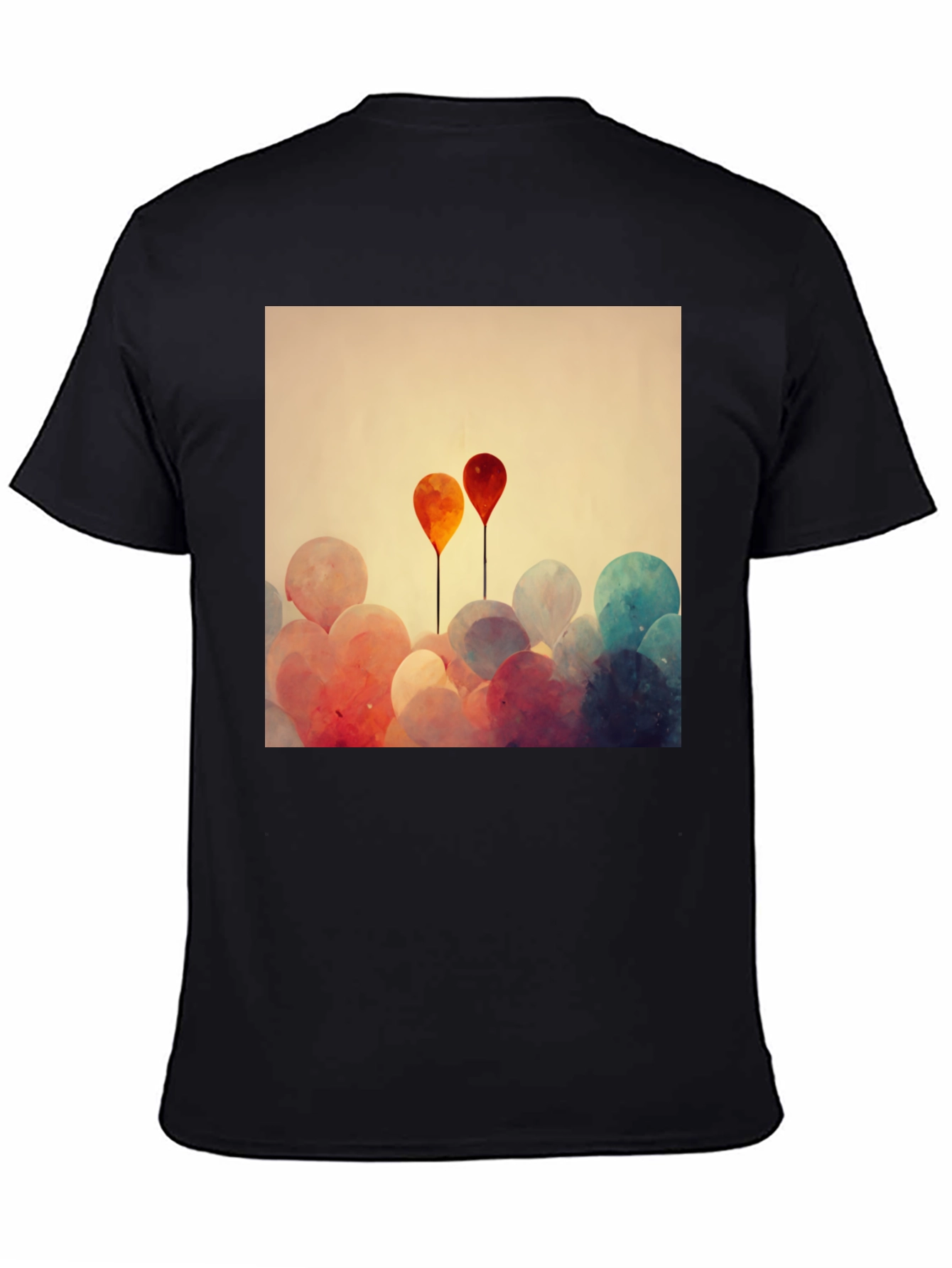 Balloon Art Graphic Tee - Modern Abstract Design