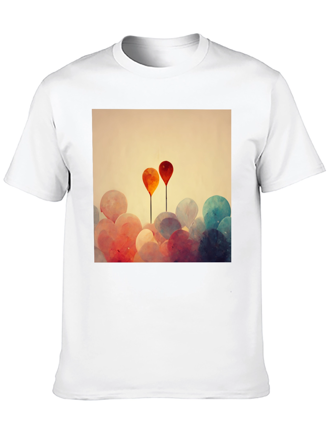 Balloon Art Graphic Tee - Modern Abstract Design