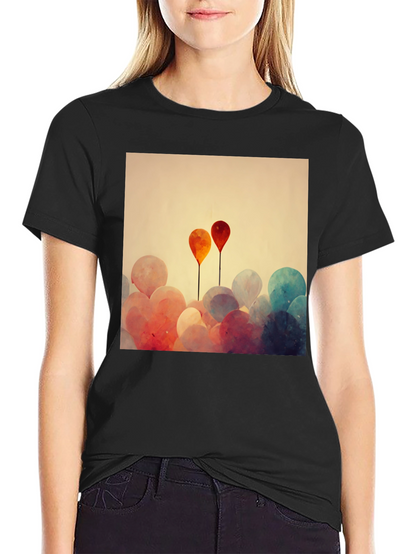 Balloon Art Graphic Tee - Modern Abstract Design