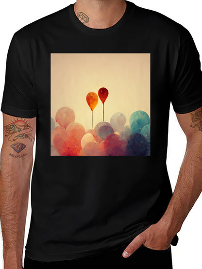 Balloon Art Graphic Tee - Modern Abstract Design