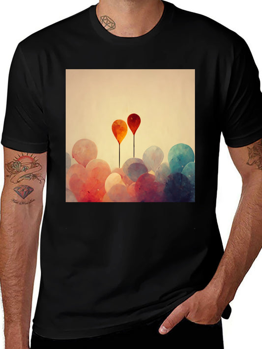 Balloon Art Graphic Tee - Modern Abstract Design