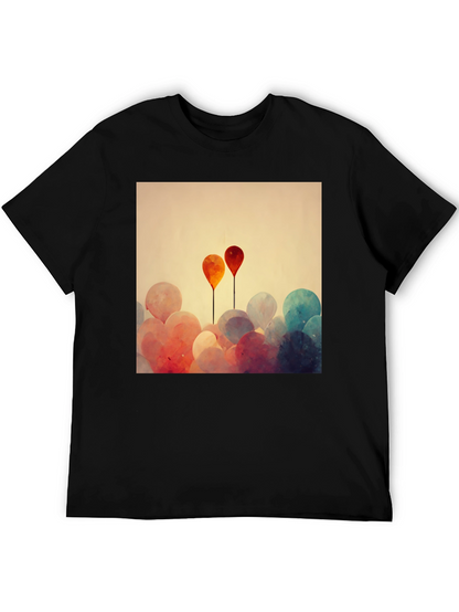 Balloon Art Graphic Tee - Modern Abstract Design
