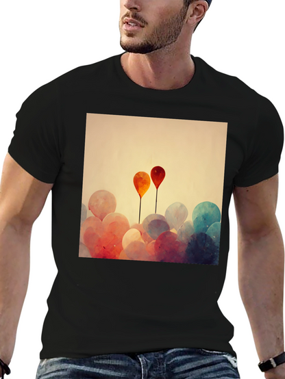 Balloon Art Graphic Tee - Modern Abstract Design