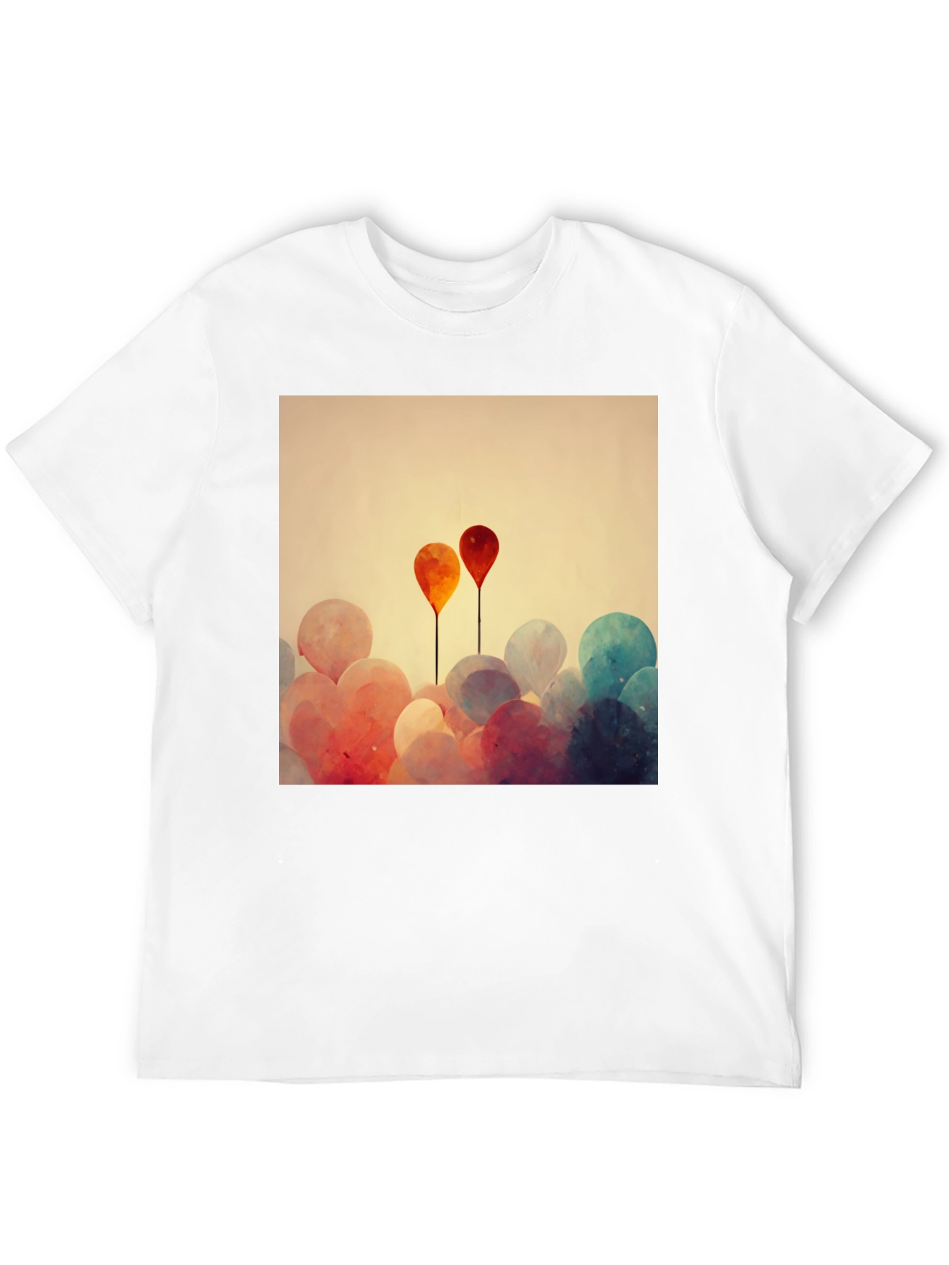 Balloon Art Graphic Tee - Modern Abstract Design