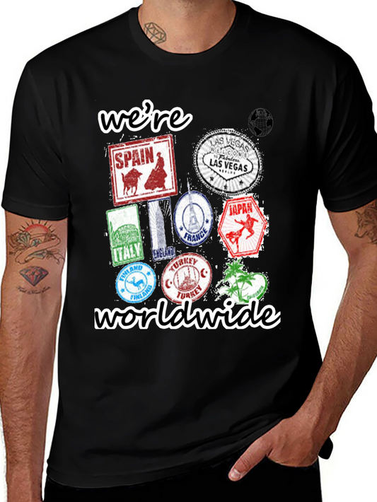Were Worldwide Travel Stamp T-Shirt