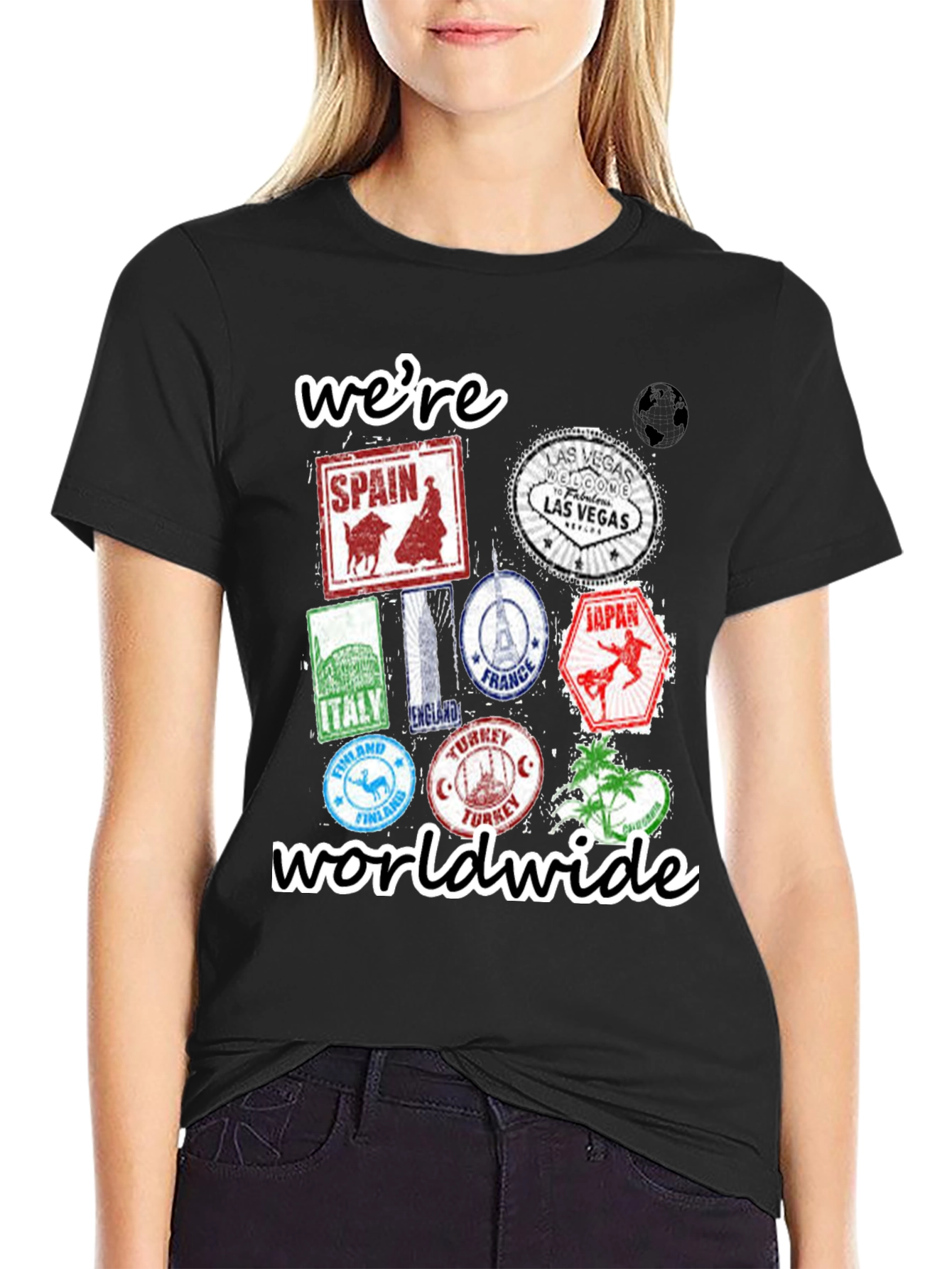 Were Worldwide Travel Stamp T-Shirt