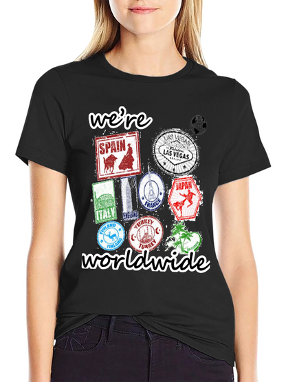 Were Worldwide Travel Stamp T-Shirt