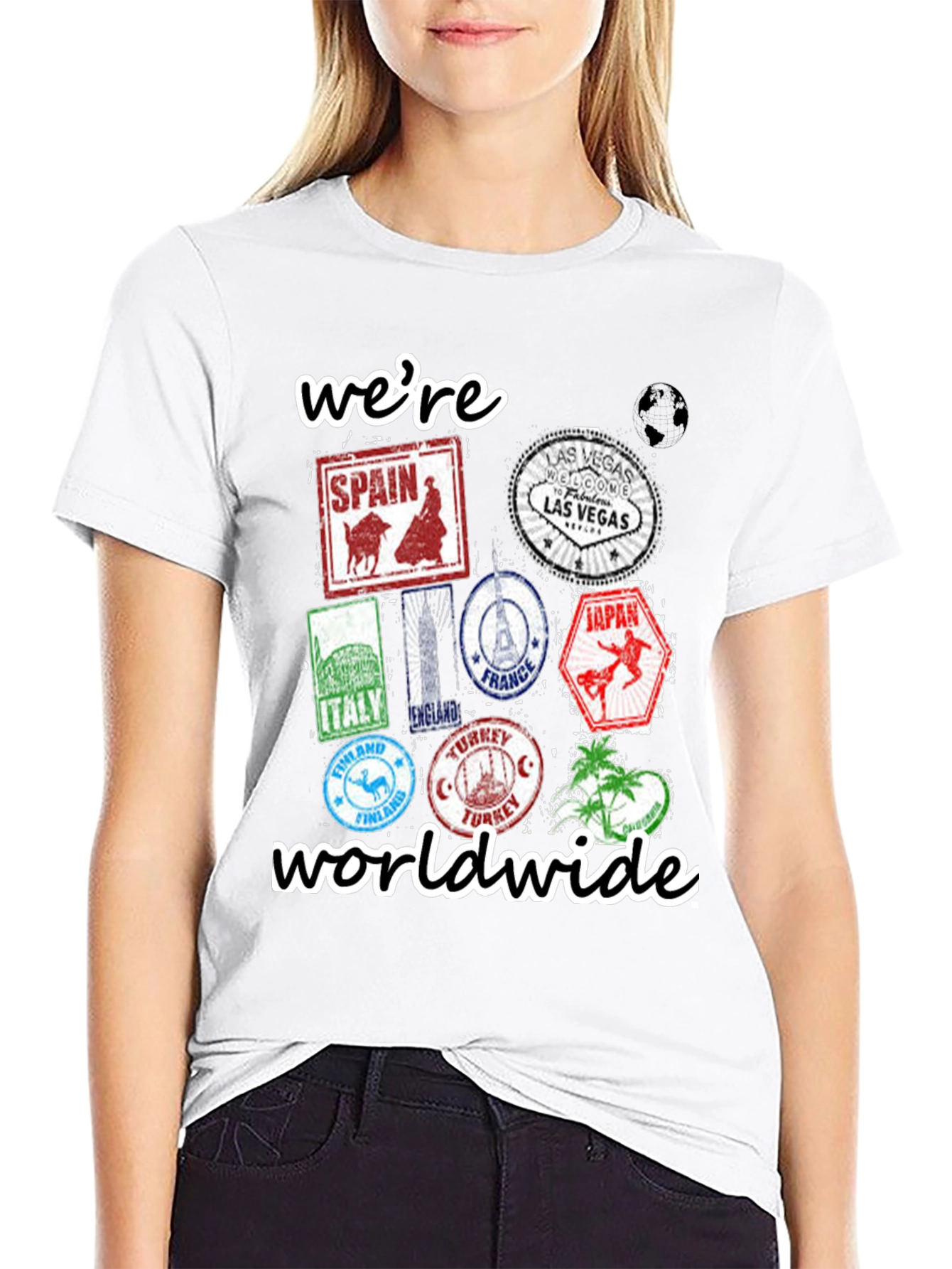 Were Worldwide Travel Stamp T-Shirt