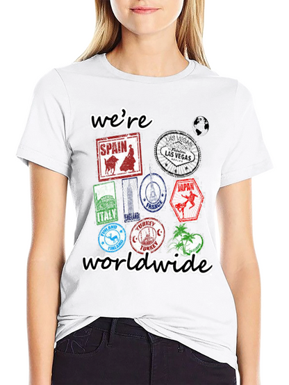 Were Worldwide Travel Stamp T-Shirt