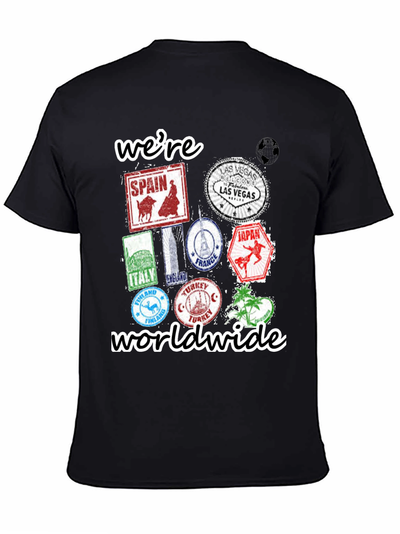 Were Worldwide Travel Stamp T-Shirt