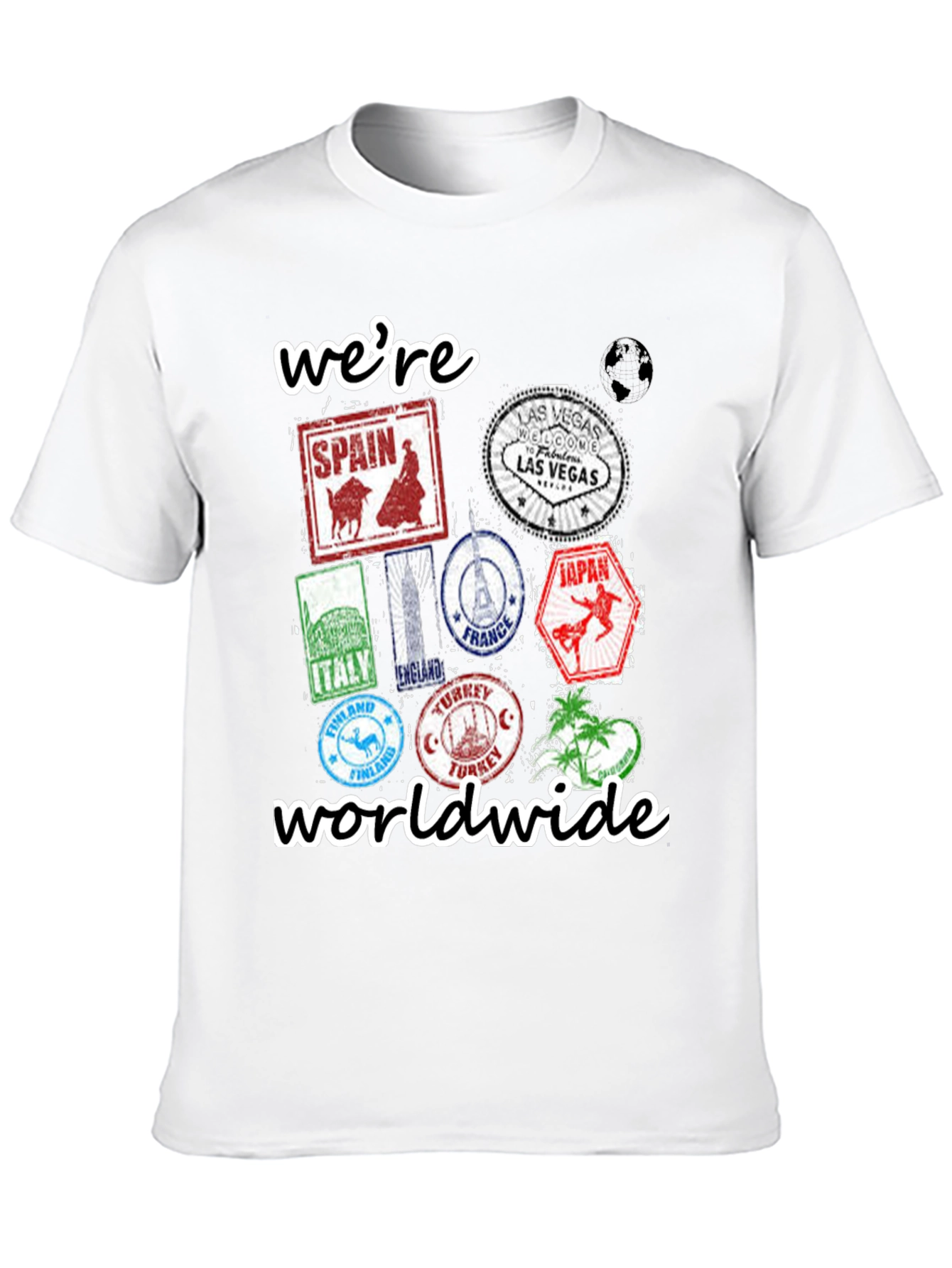 Were Worldwide Travel Stamp T-Shirt