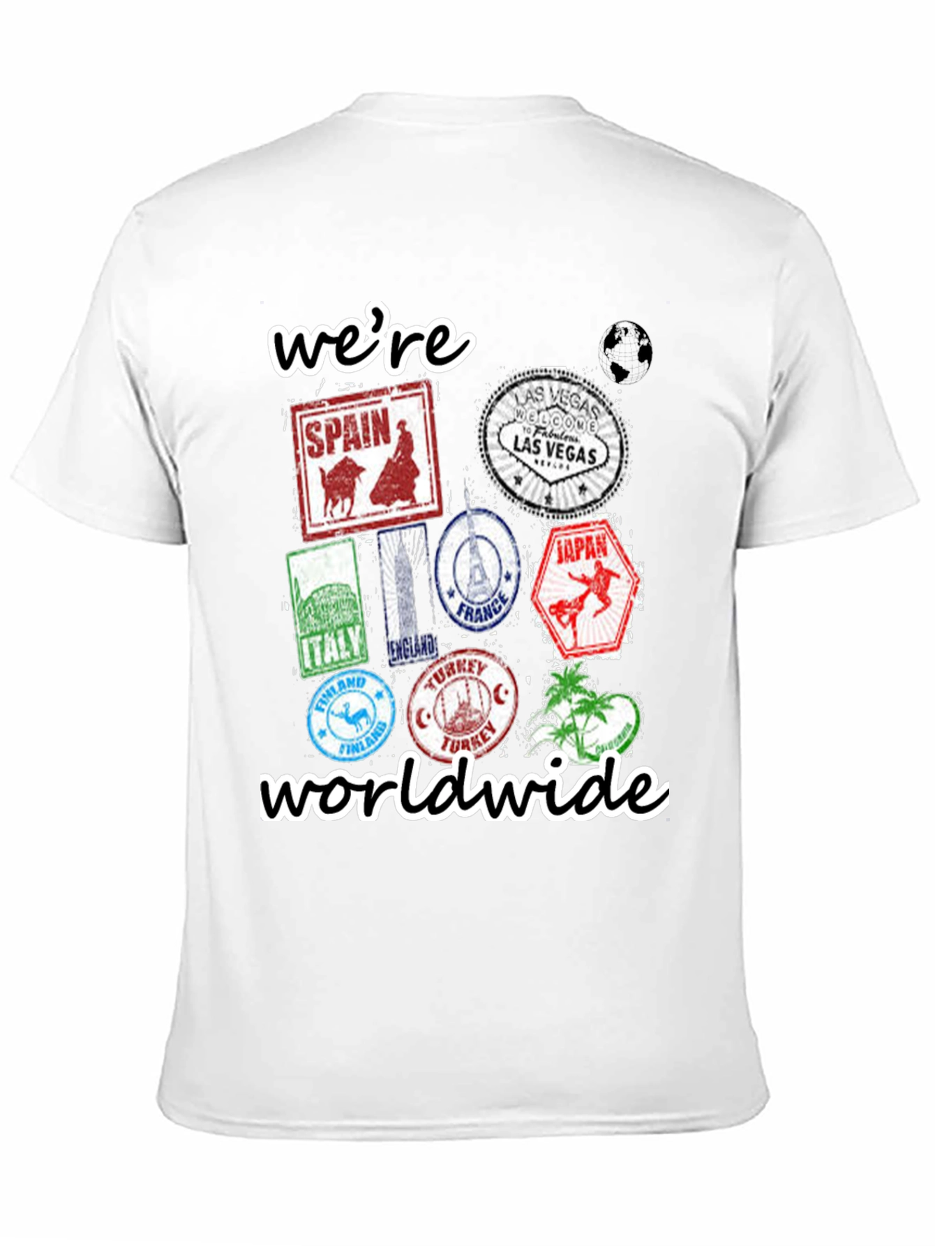 Were Worldwide Travel Stamp T-Shirt