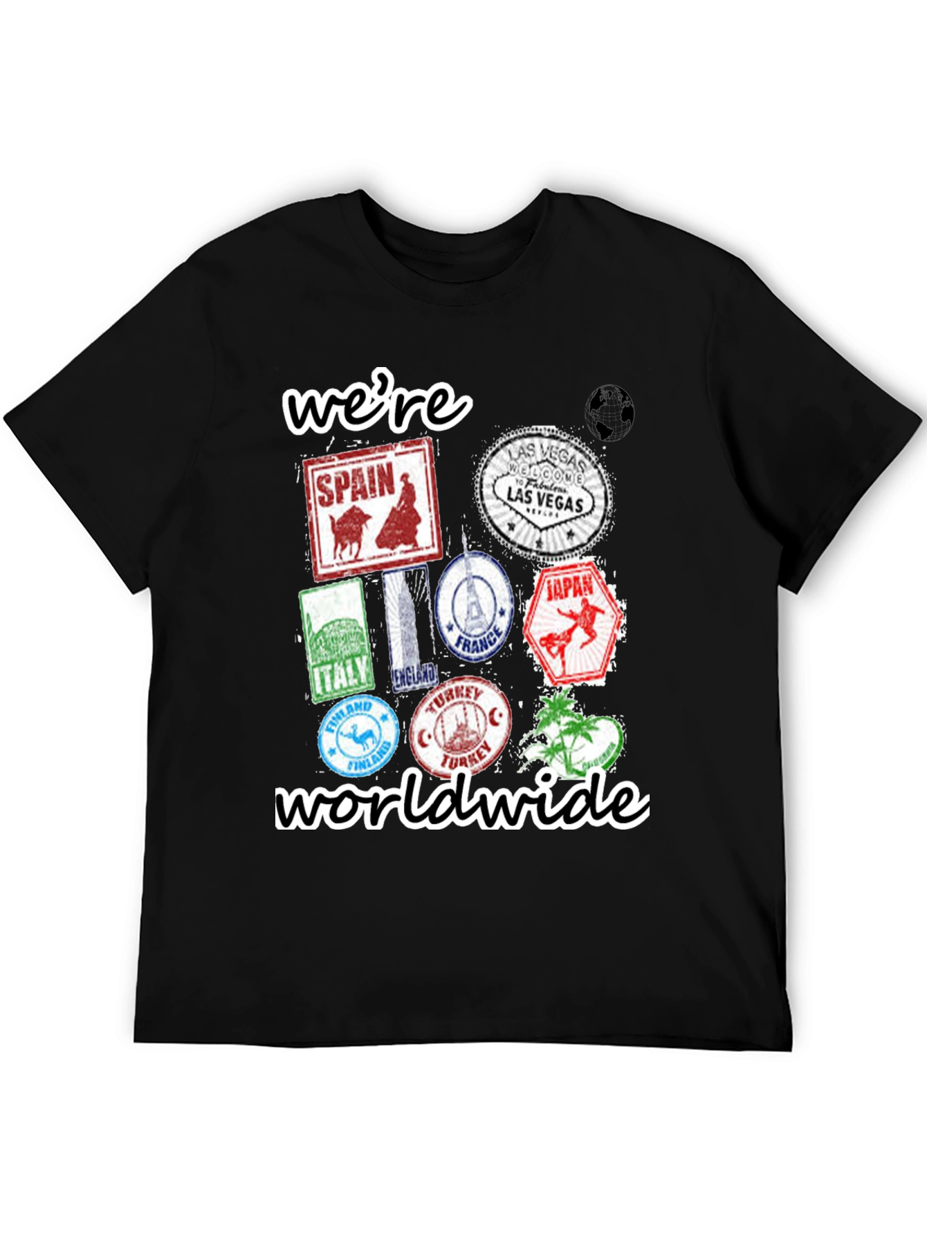 Were Worldwide Travel Stamp T-Shirt