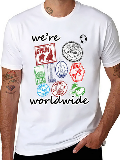Were Worldwide Travel Stamp T-Shirt