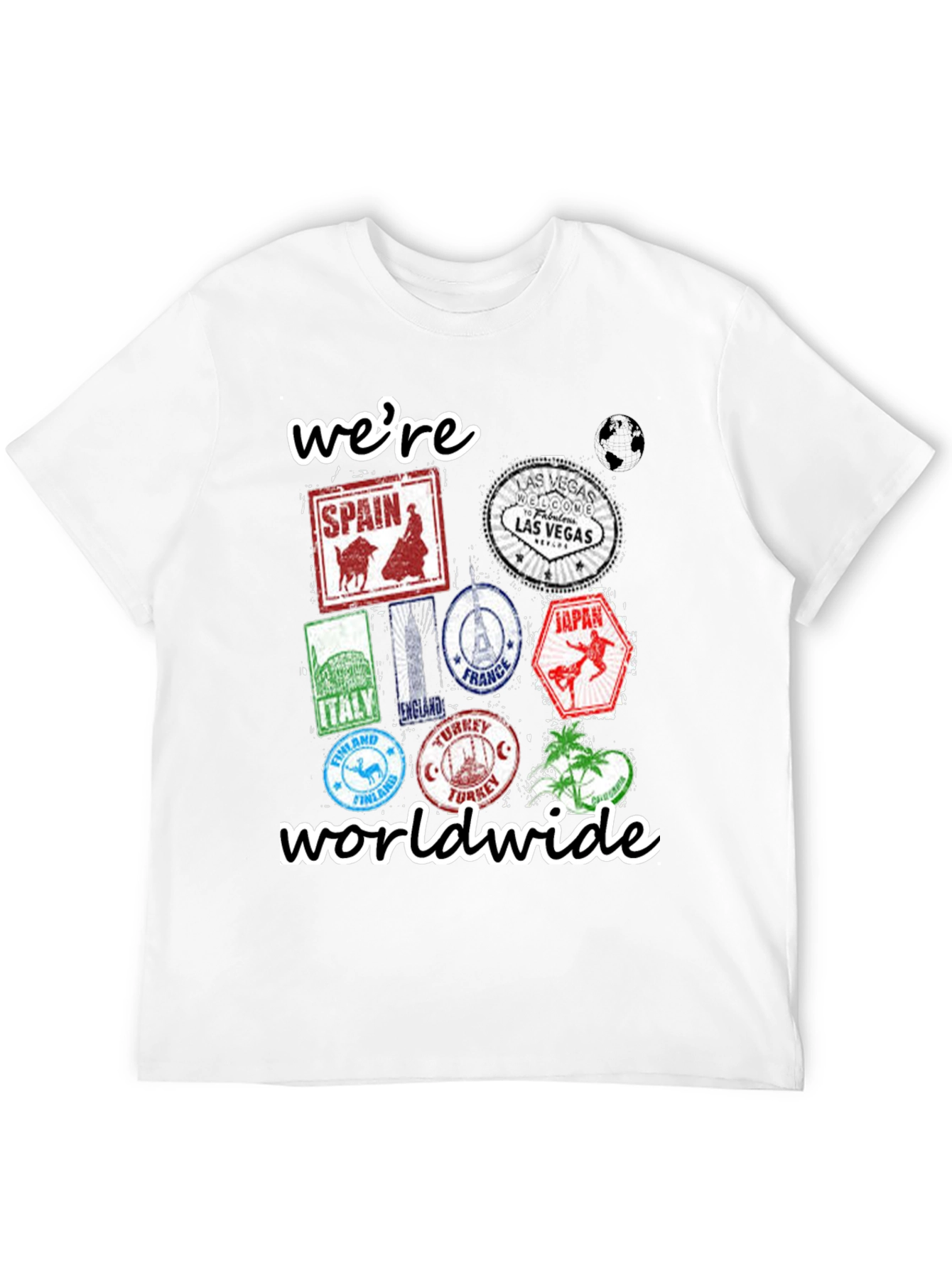 Were Worldwide Travel Stamp T-Shirt