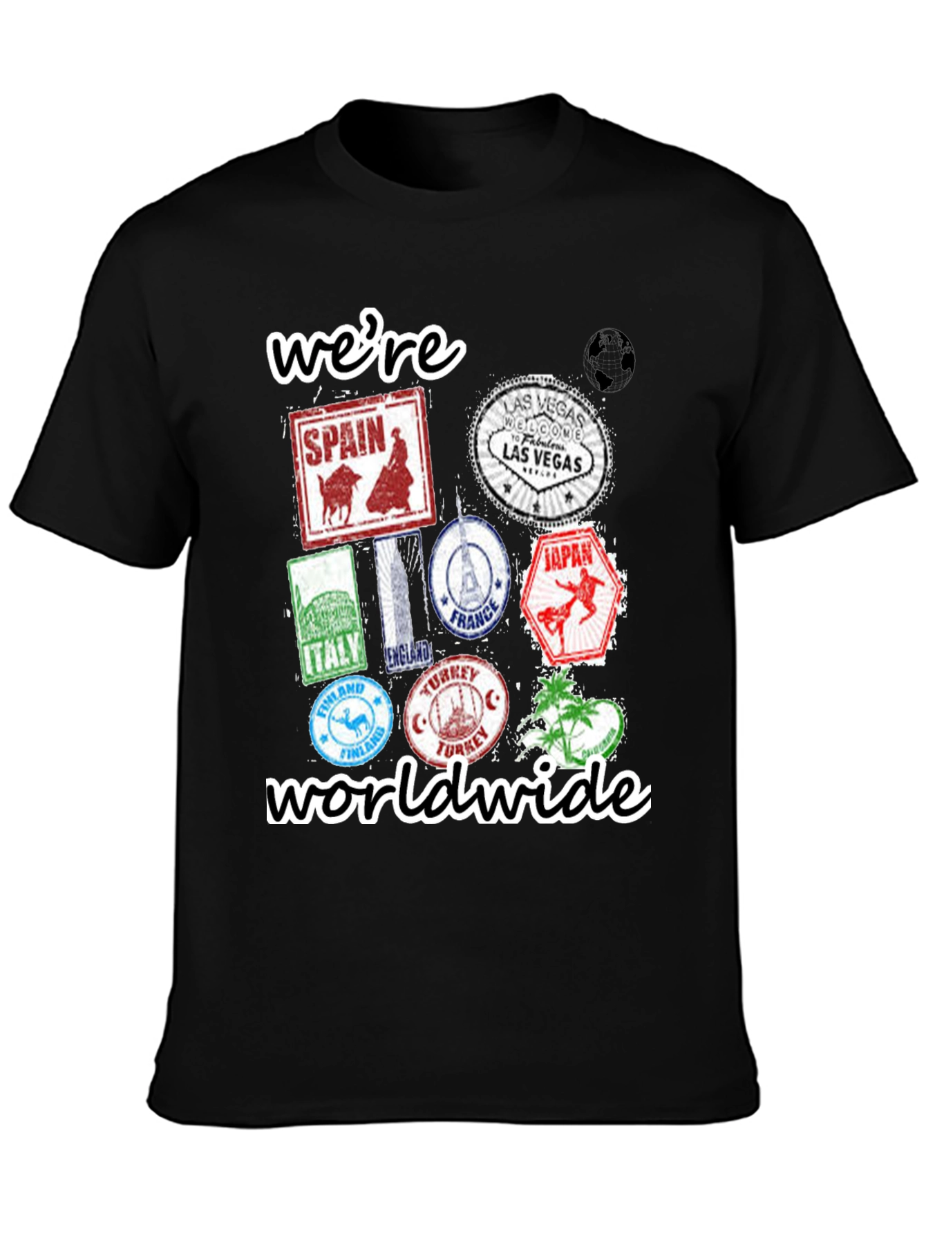 Were Worldwide Travel Stamp T-Shirt
