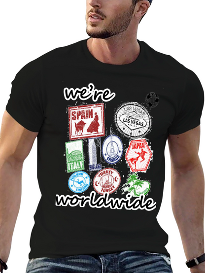 Were Worldwide Travel Stamp T-Shirt