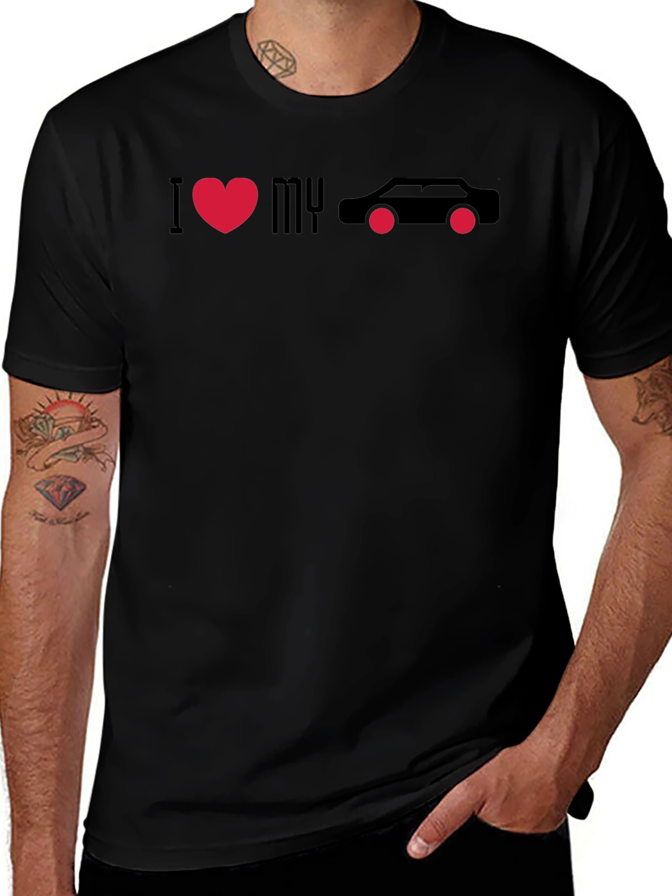I Love My Car Black Graphic Tee