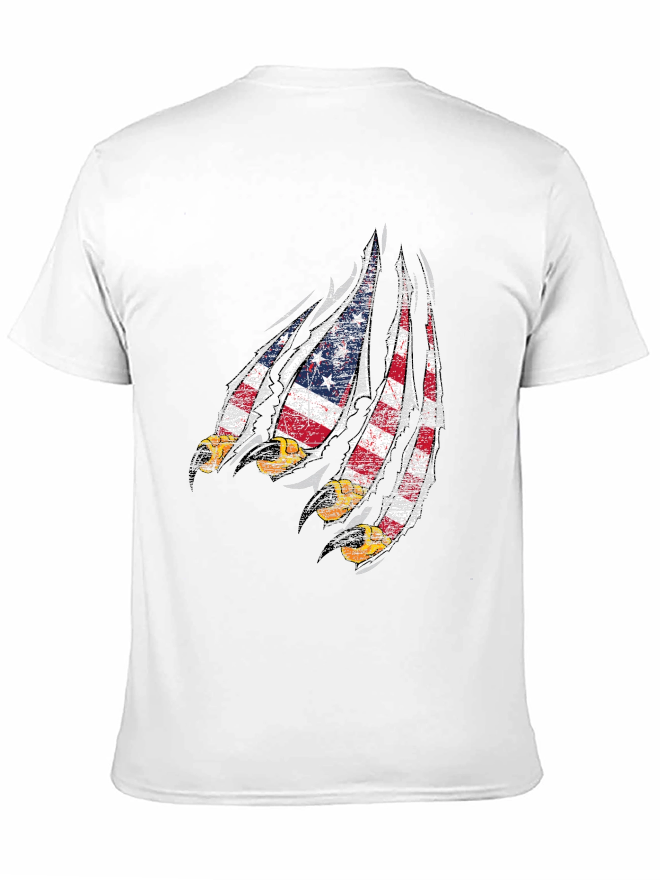 American Flag Eagle Claw Mens Black Graphic Tee