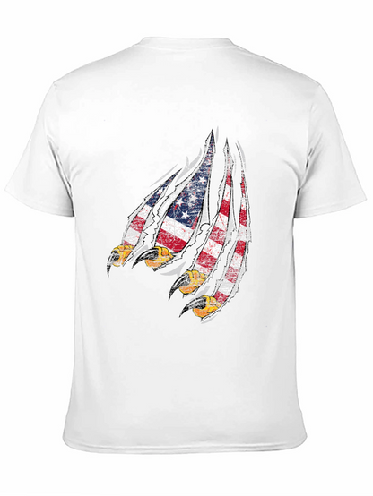 American Flag Eagle Claw Mens Black Graphic Tee