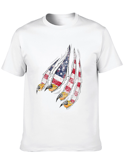 American Flag Eagle Claw Mens Black Graphic Tee