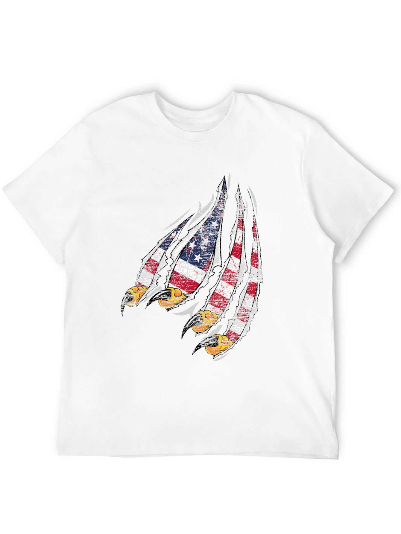 American Flag Eagle Claw Mens Black Graphic Tee