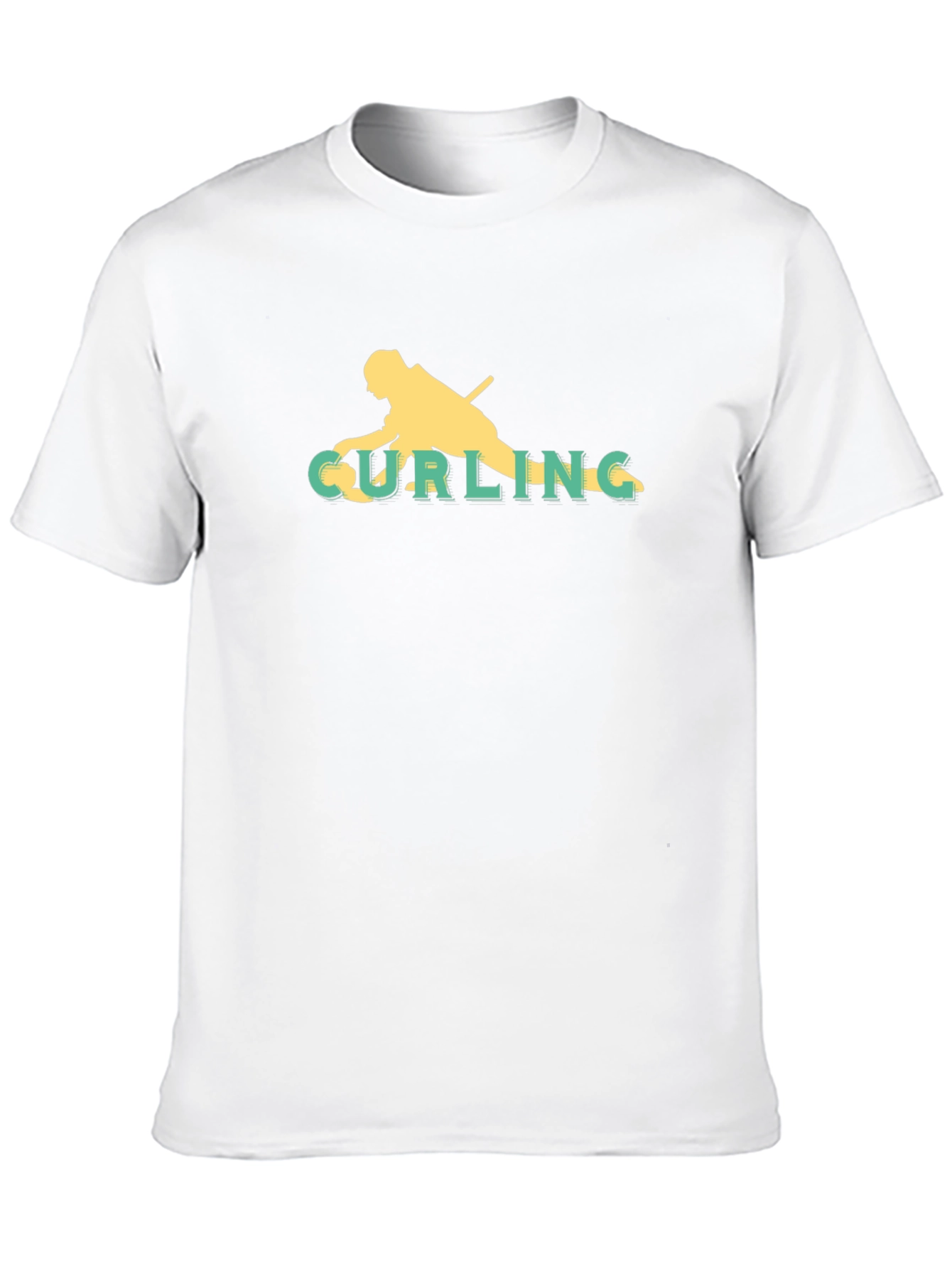Curling Silhouette Tee - Stylish Graphic Print Shirt