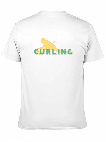 Curling Silhouette Tee - Stylish Graphic Print Shirt