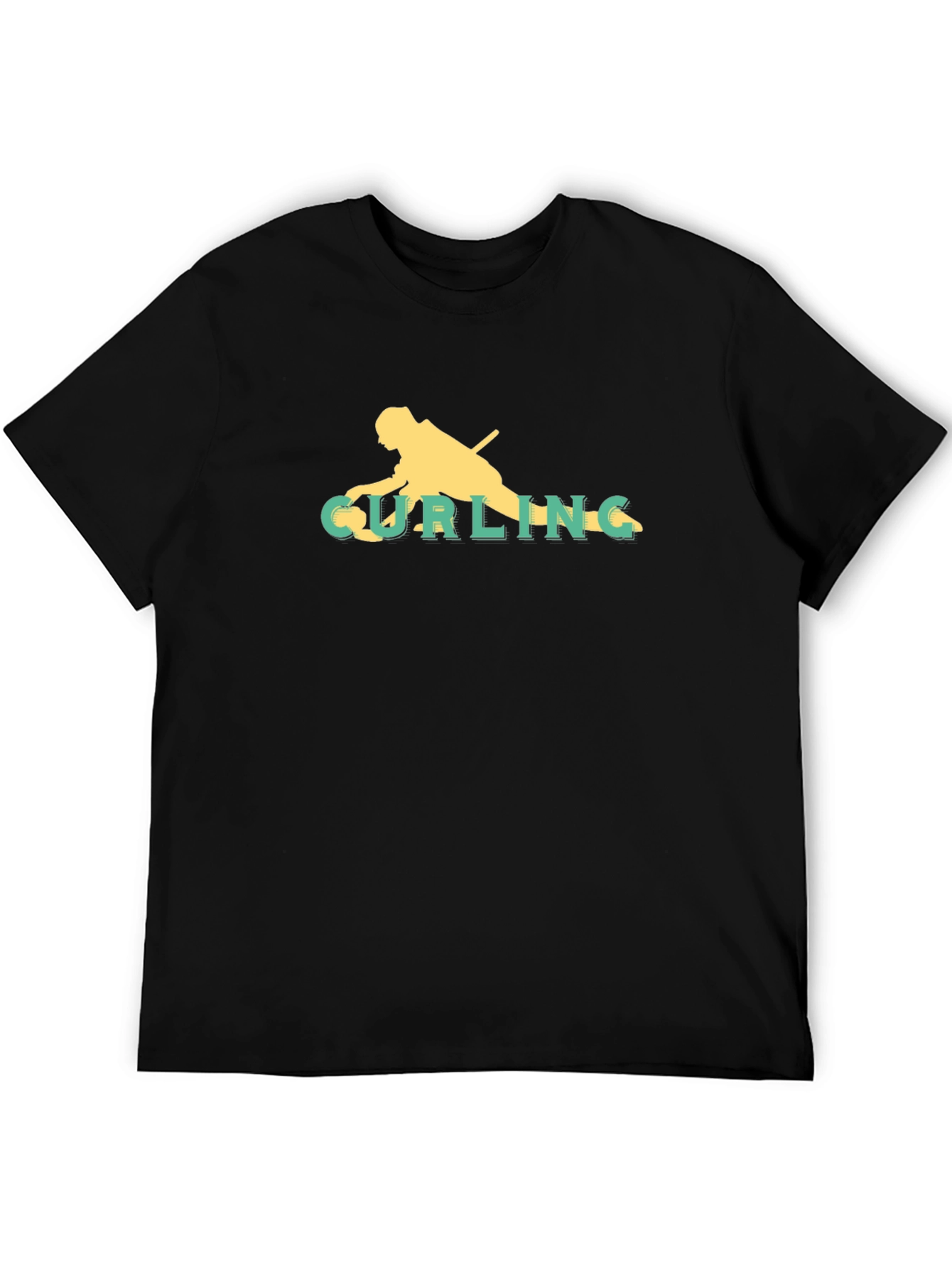 Curling Silhouette Tee - Stylish Graphic Print Shirt