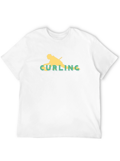 Curling Silhouette Tee - Stylish Graphic Print Shirt