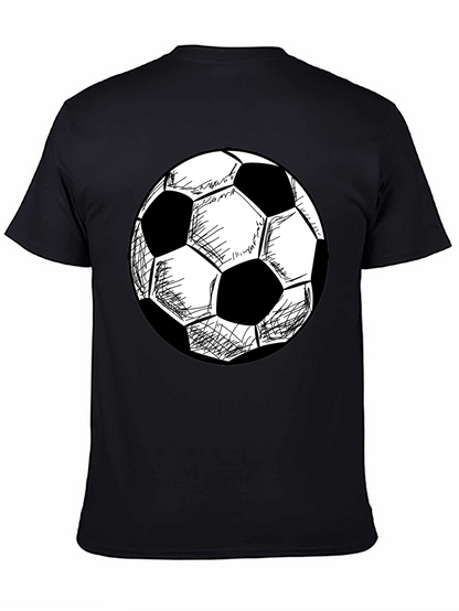 Soccer Ball Graphic T-Shirt - Black Cotton Tee