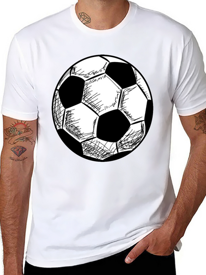 Soccer Ball Graphic T-Shirt - Black Cotton Tee