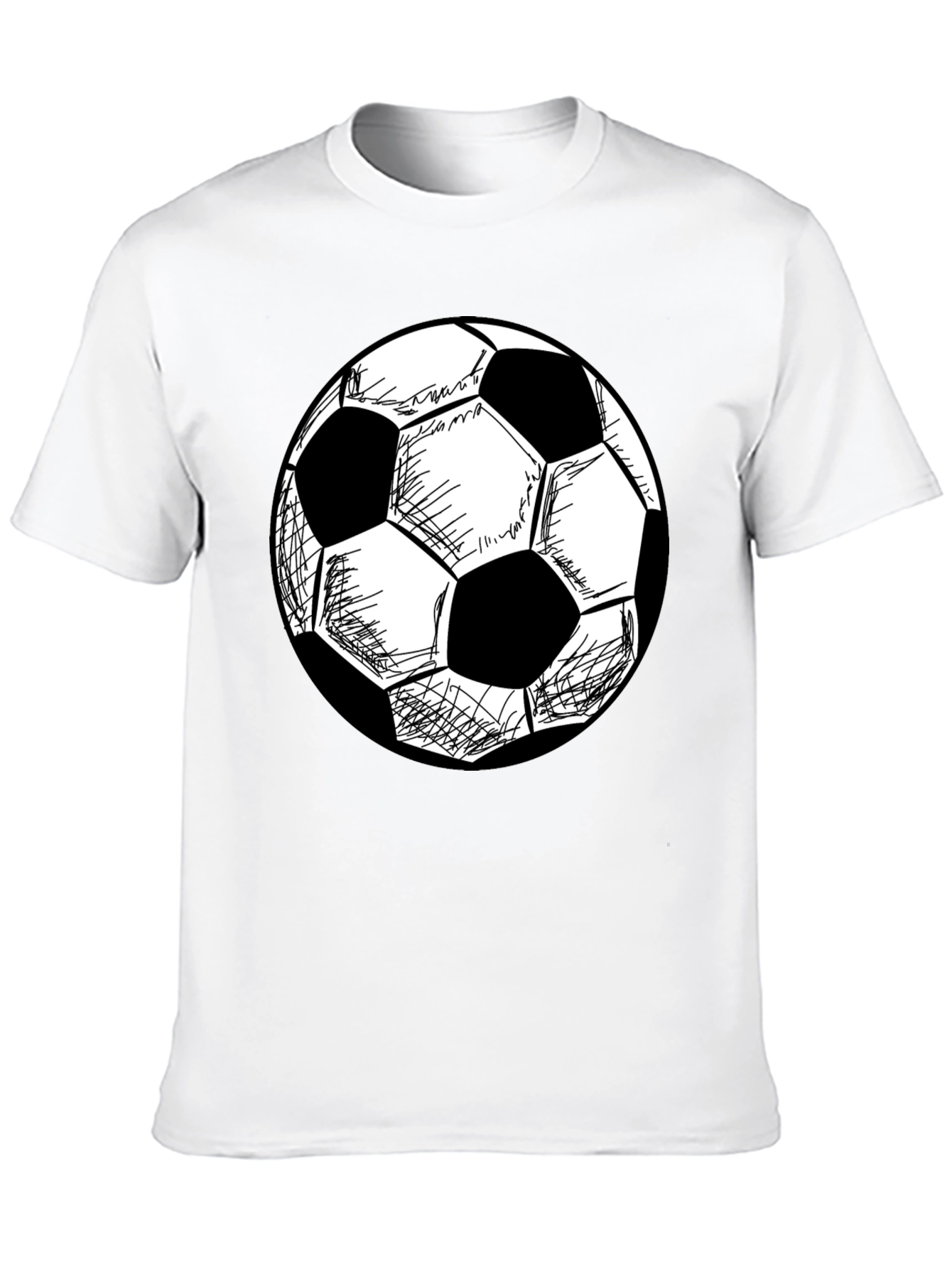 Soccer Ball Graphic T-Shirt - Black Cotton Tee
