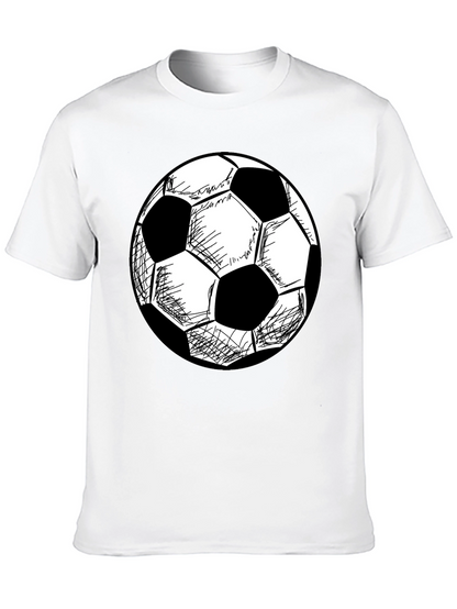 Soccer Ball Graphic T-Shirt - Black Cotton Tee