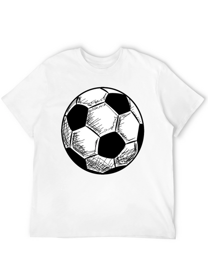 Soccer Ball Graphic T-Shirt - Black Cotton Tee