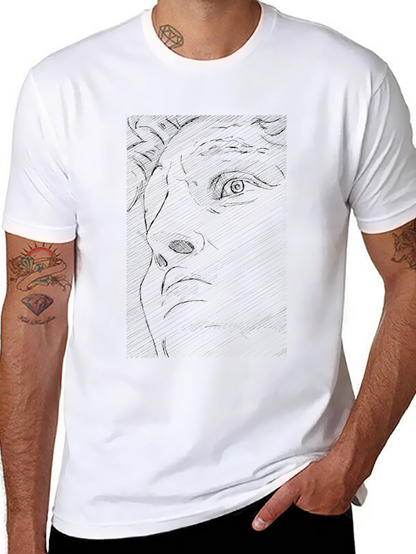 Abstract Face Graphic Black T-Shirt