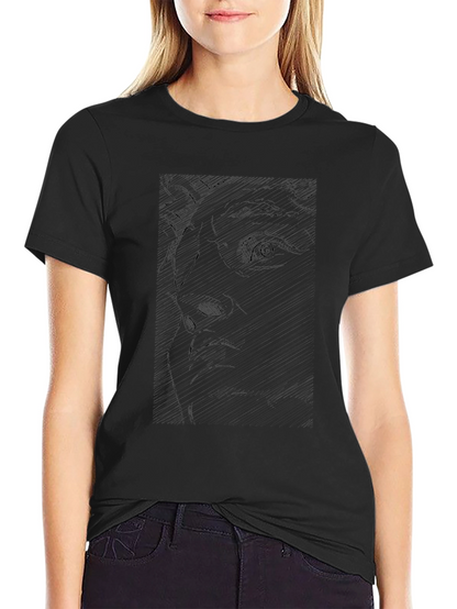 Abstract Face Graphic Black T-Shirt