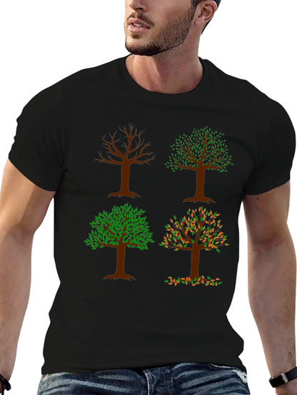 Four Seasons Tree Graphic Tee - Nature Lovers Shirt