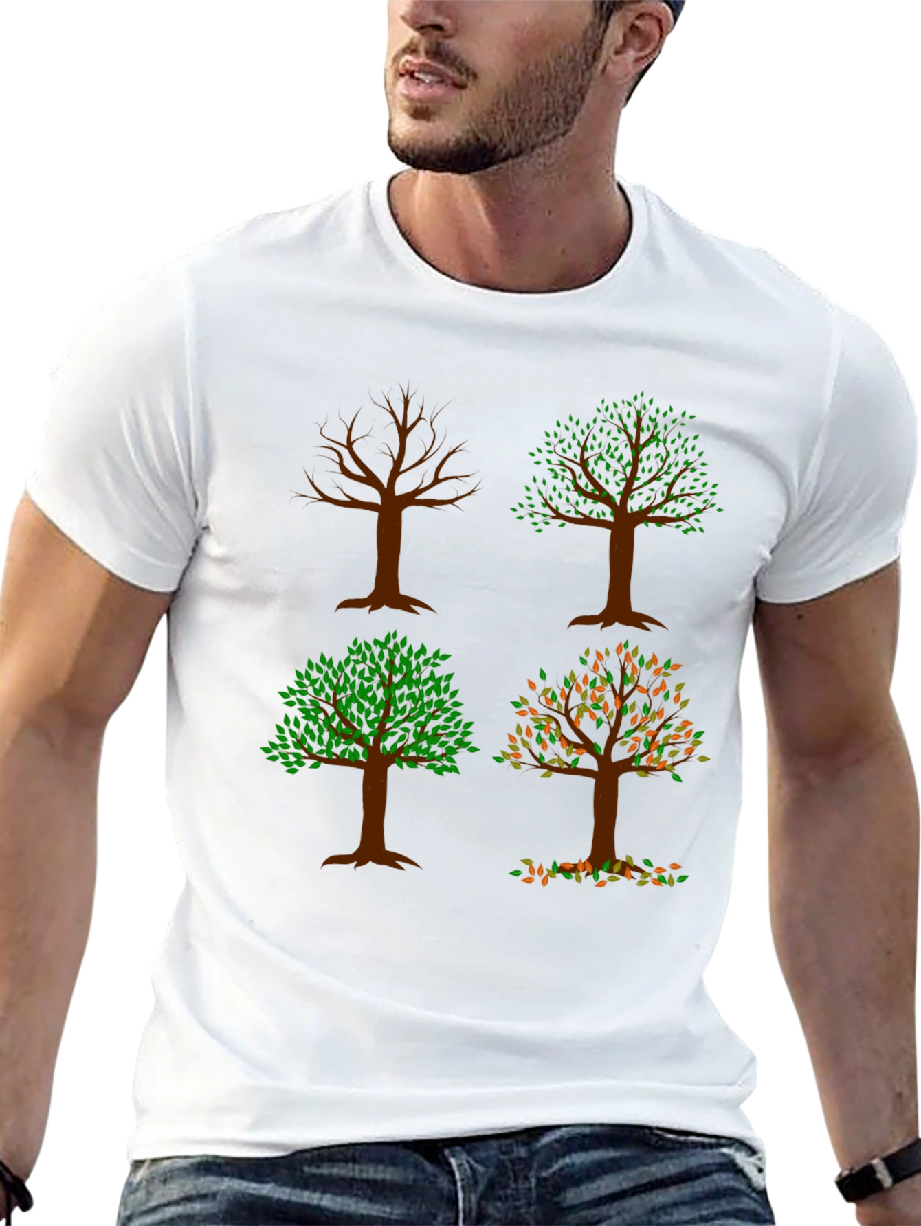 Four Seasons Tree Graphic Tee - Nature Lovers Shirt
