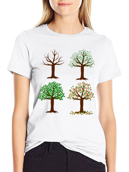 Four Seasons Tree Graphic Tee - Nature Lovers Shirt